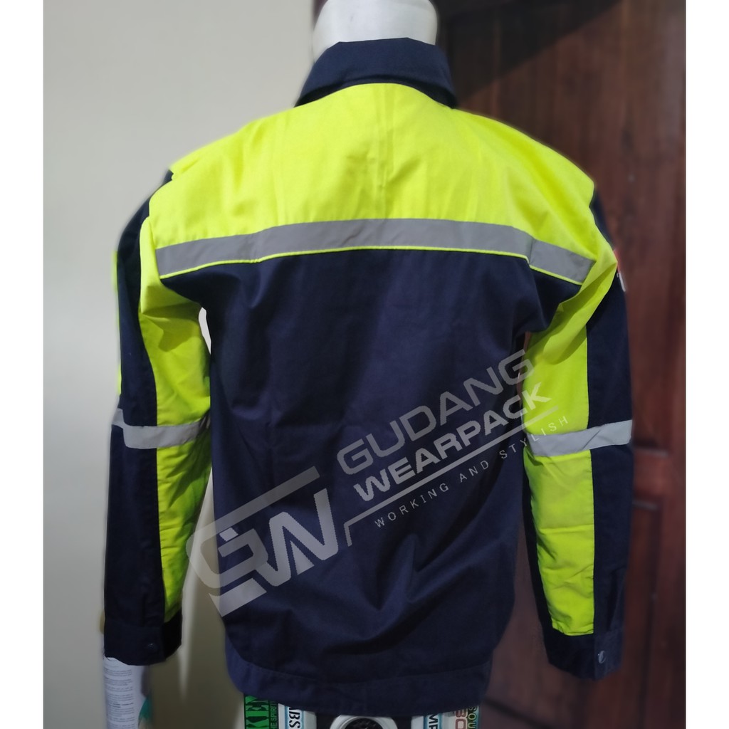 Gudang Wearpack - Baju Kerja Seragam Proyek Warna Dongker - Hijau Stabilo