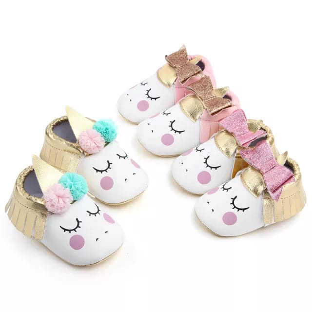 ♥BabyYank♥ PRE WALKER SHOES UNICORN POM POM /PITA PINK/PITA GOLD - SEPATU BAYI BELAJAR JALAN - SEPATU PW