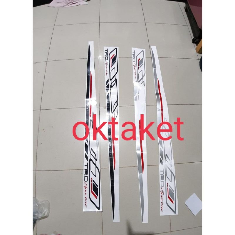 Stiker body samping model pendek TRD Sportivo toyota A.N Yaris Agya Calya Avanza Xenia Etios Sirion