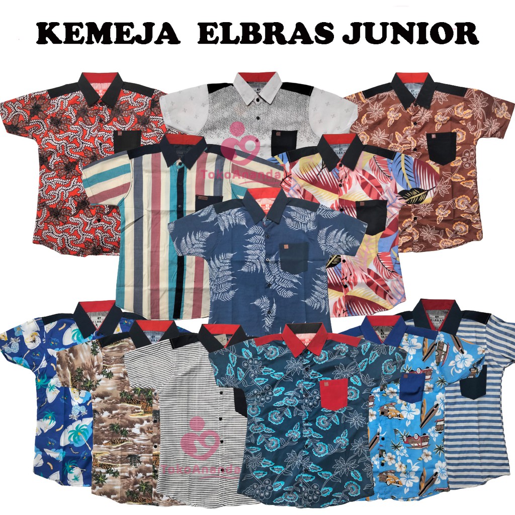 Kemeja Elbras Anak Laki Laki / Kemeja Anak Cowo / Kemeja Motif Anak