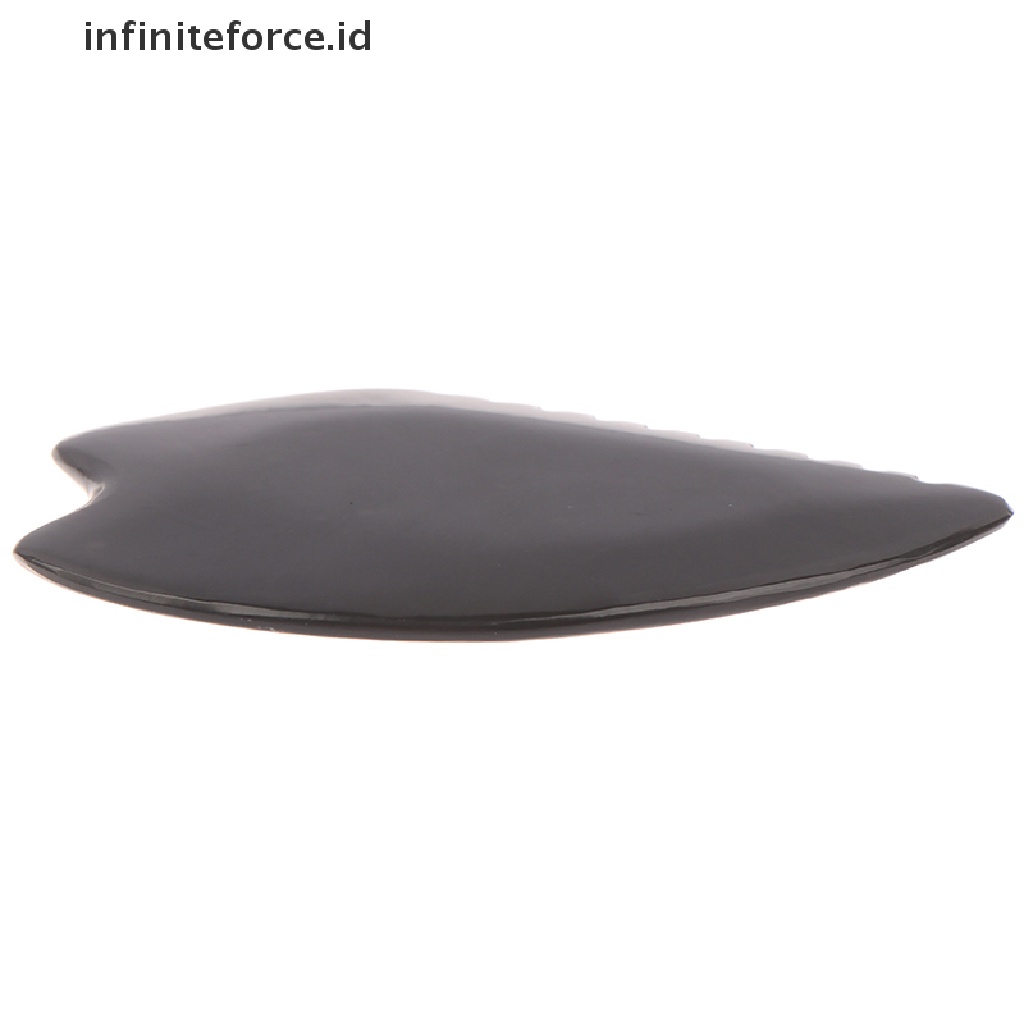 (infiniteforce.id) 1pc Alat Pijat Gua Sha Bahan Batu Bian Alami Warna Hitam