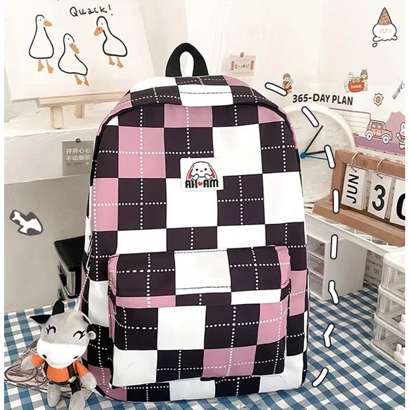 New Lagi promo Ransel anak sekolah Remaja Wanita motif Aesthetic  Korean Style Kekinian Murah