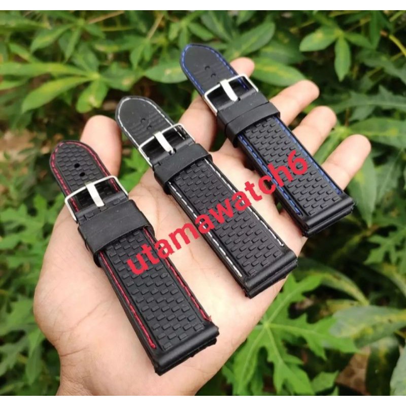 Tali jam tangan termurah rubber strap,list hitam,list merah,list biru,list putih 20,22,24mm