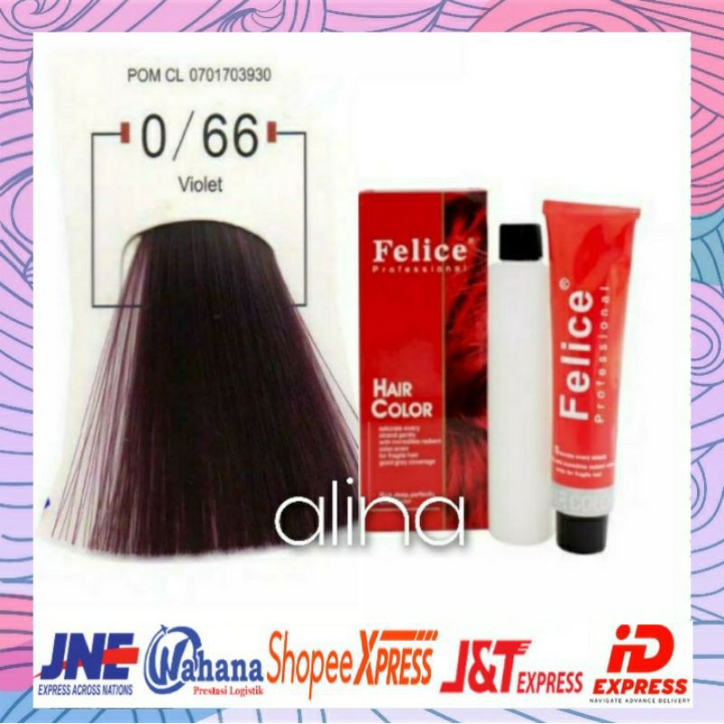 cat rambut felice hair COLOR 0/66 violet