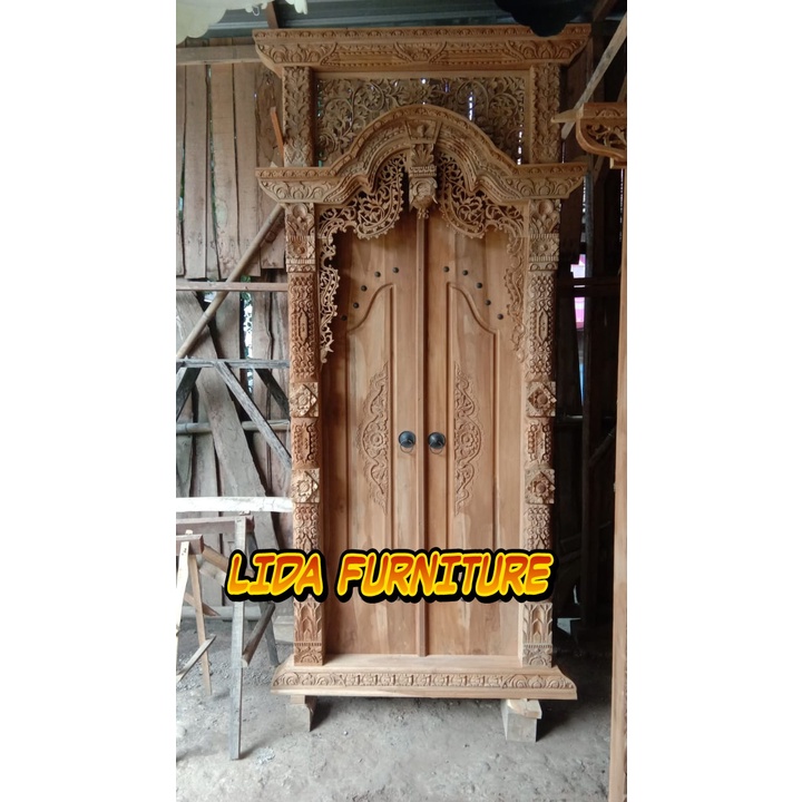 pintu kamar rumah gebyok jati ukir jepara klasik