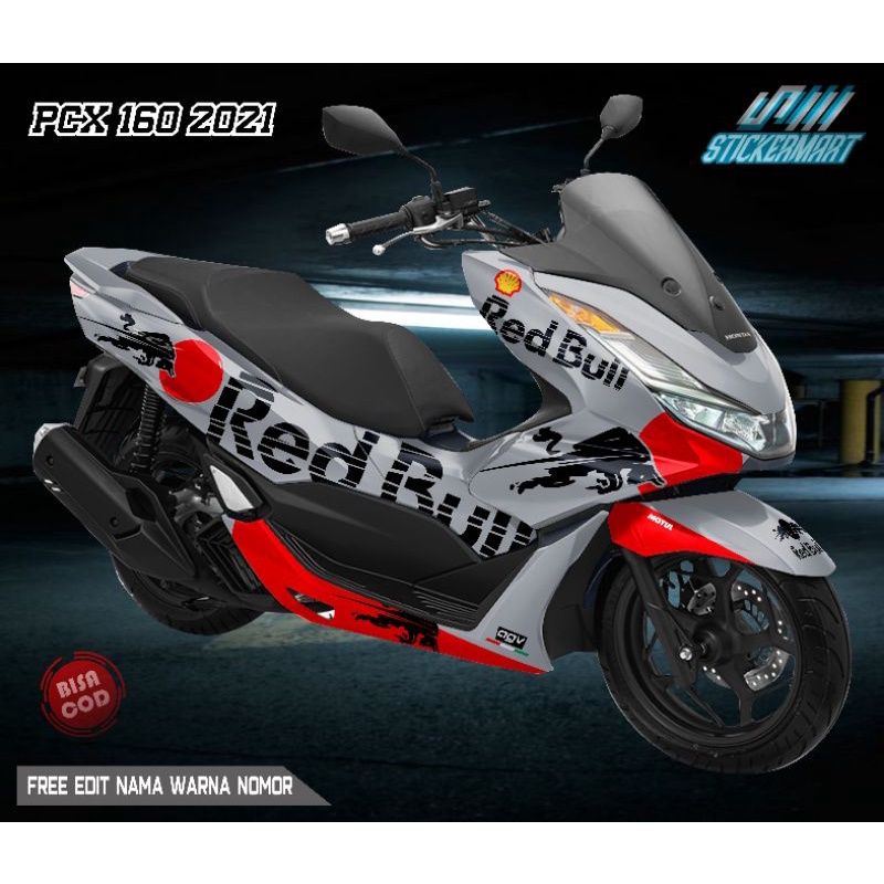 Decal PCX 160 Redbull variasi motor full body printing sticker warna bervariasi