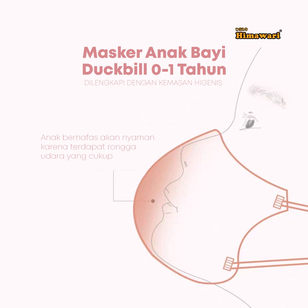 Himawari - Masker Anak Bayi Duckbill 0 - 1 Tahun Premium ( Harga Satuan )