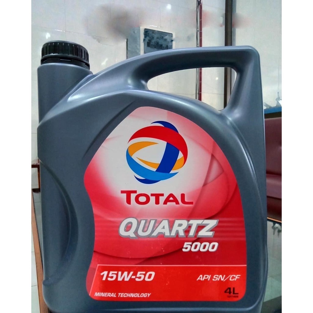 OLI MESIN MOBIL TOTAL QUARTZ 5000 ( 15W-50) 4LT