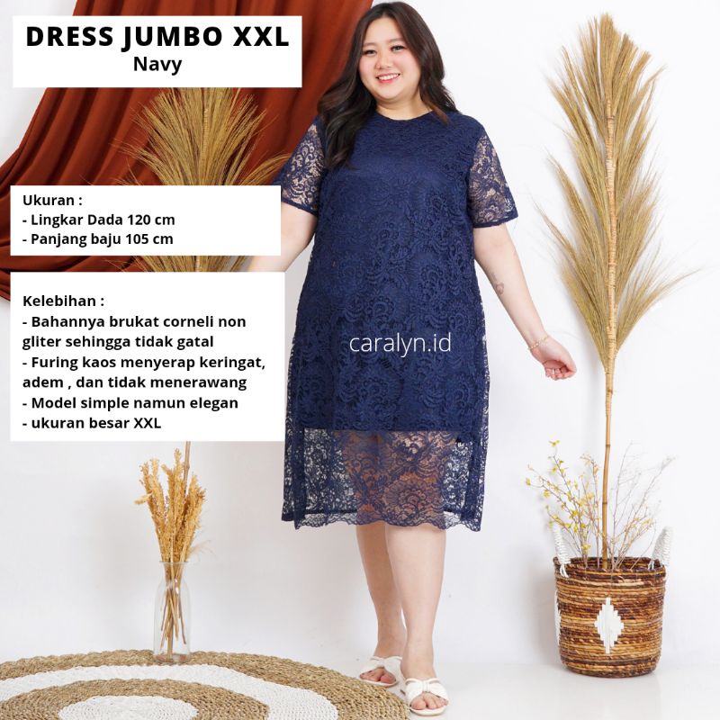 DRESS BRUKAT KONDANGAN BIGSIZE JUMBO XXL