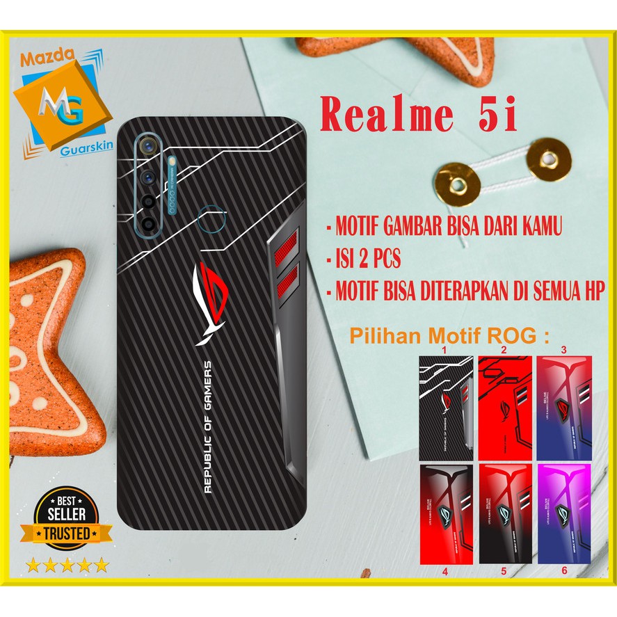 Garskin HP Realme 5i Motif ROG -  Bebas Request Gambar