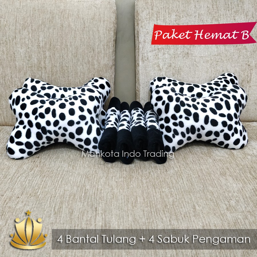 BANTAL MOBIL DOGGY DALMANSION / TEMPAT SAMPAH DOGGY / AKSESORIS MOBIL MOTIF DOG PAKET HEMAT