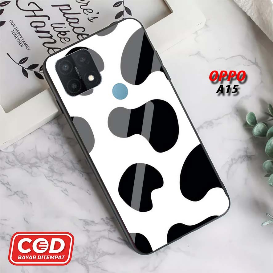 GSC CASE CASING MOTIF SAPI UNTUK OPPO A15 Case Murah Pelindung Belakang Ponsel, Pelindung HP,Case HP