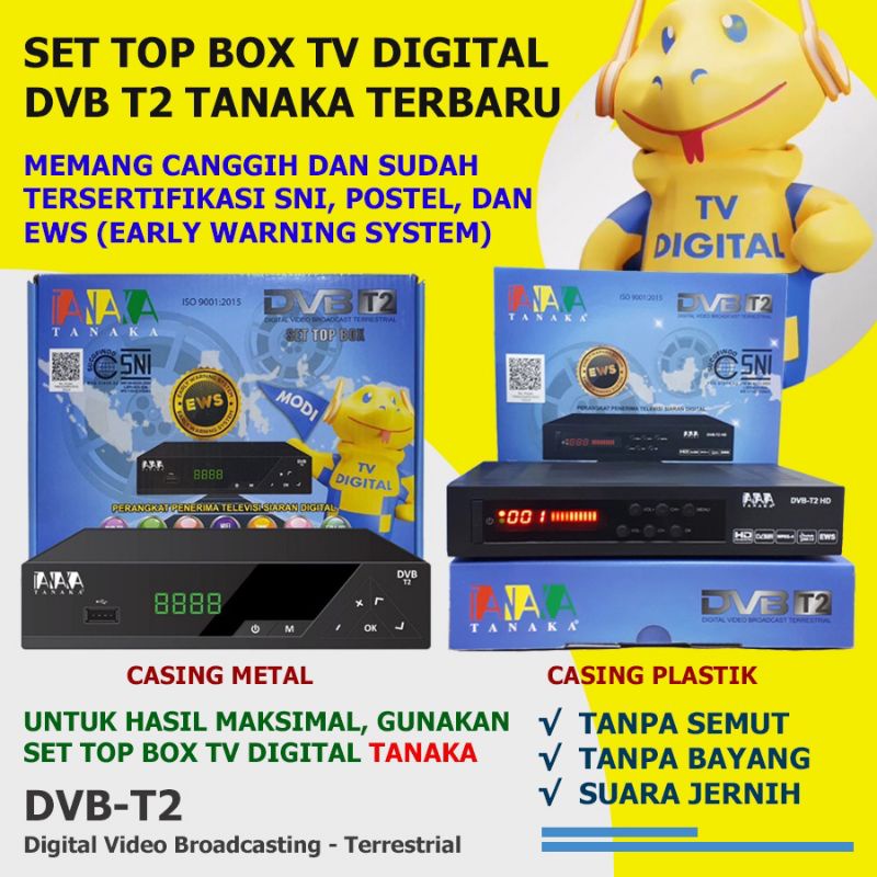 SET TOP BOX TV DIGITAL DVB T2 TANAKA BODY PLASTIK DAN BESI