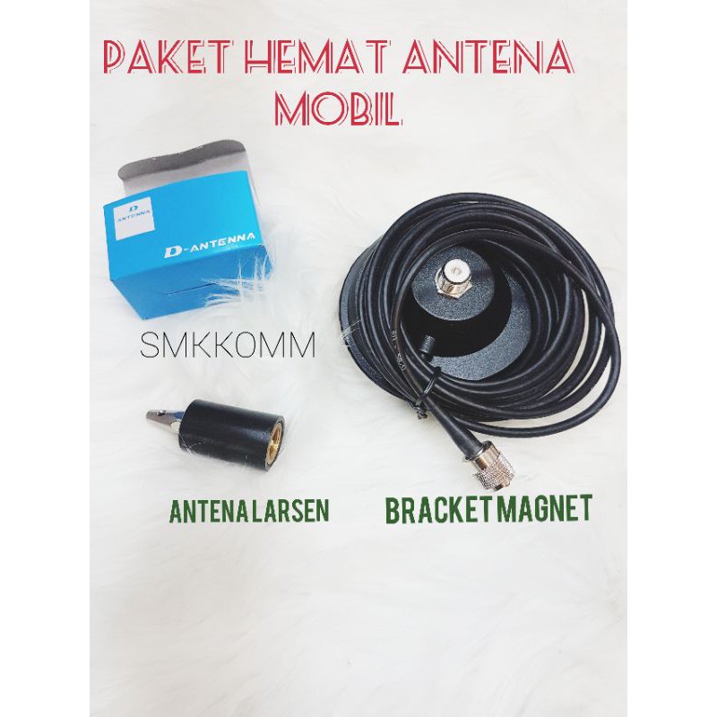 Paket Hemat Antena Mobil RIG HT Larsen Pecut Bracket Magnet