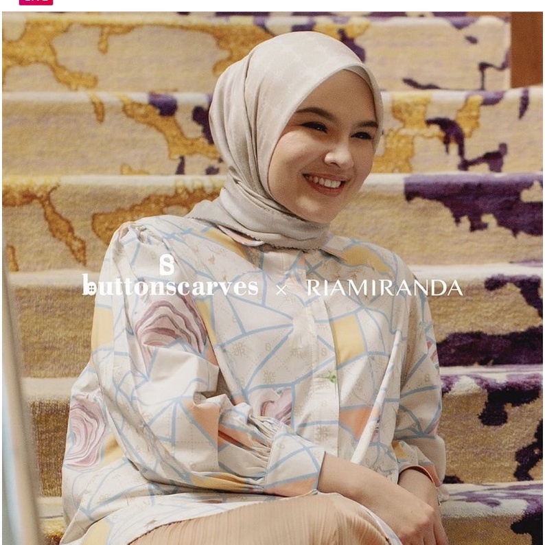 Buttonscarves x ria miranda asteria top in pale peach