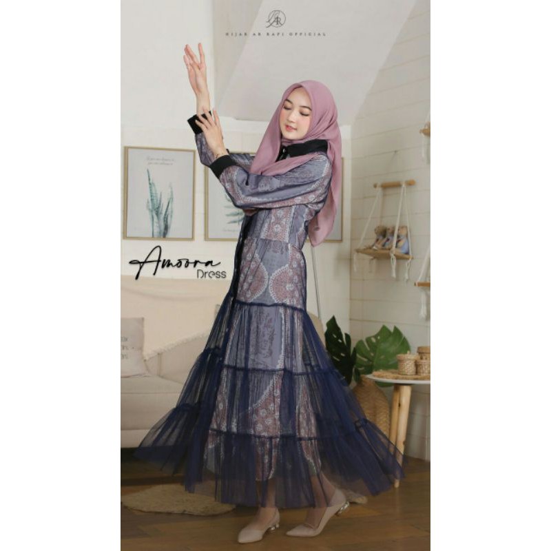 Dress Amoora by Arrafi busui oke terbaru terlaris nyaman cocok untuk berbagai acara