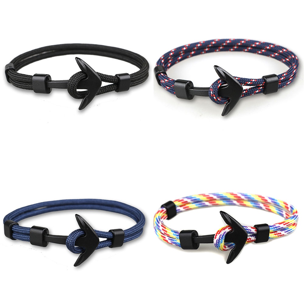 1pc Gelang Tali Anyam Adjustable Gaya punk Untuk unisex