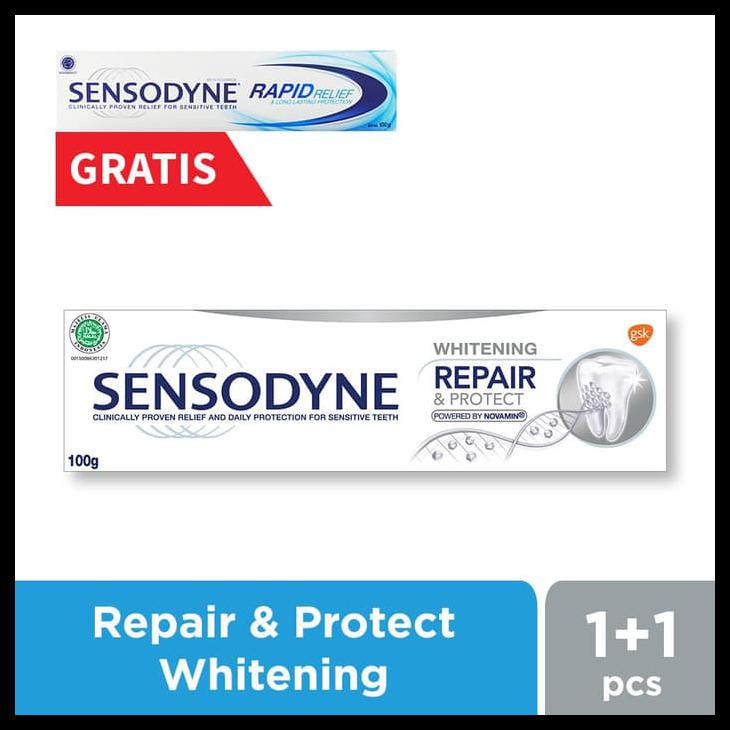 BAYAR DITEMPAT Sensodyne Repair & Protect Whitening 100gr + Rapid Relief 100gr CUCI GUDANG