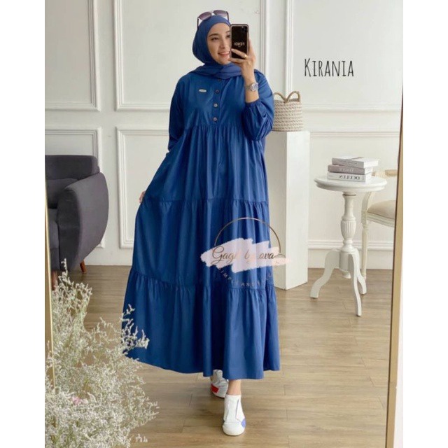 Kirania Dress Bahan Katun Rayon Adem Ukuran L-XXL  / GAMIS LEBARAN / BAJU DEWASA MURAH TERBARU 2021