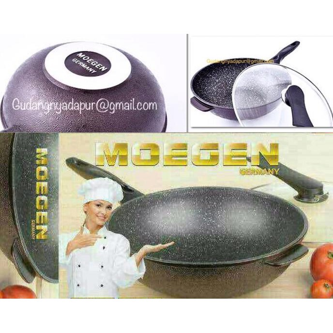 NEW WOK PAN MOEGEN GERMANY MARBLE COATING 30 CM MURAH MERIAH