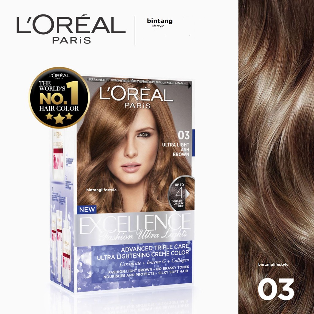  Cat  Rambut  Loreal  Warna  Coklat Terang