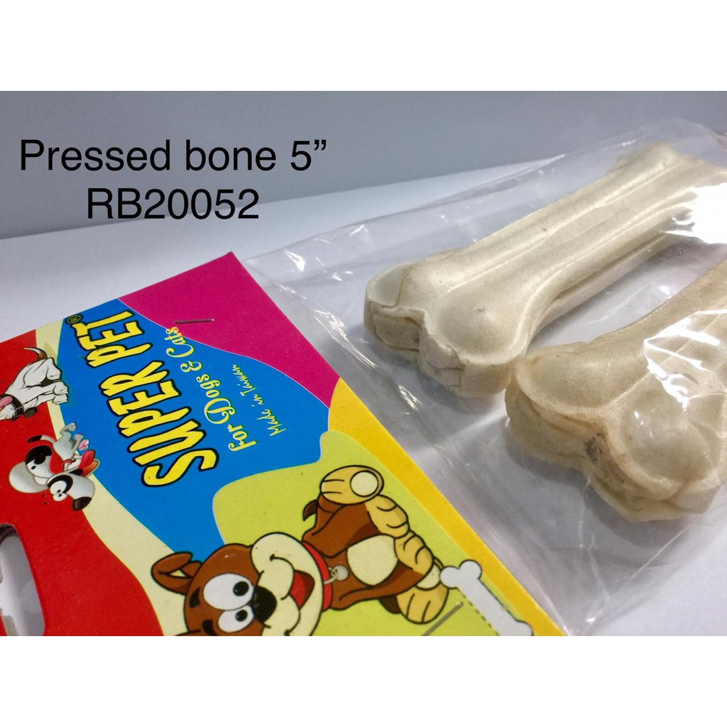 snack tulang anjing - pressed bone 5&quot; - RB10052 - RB20052 - milk- natural