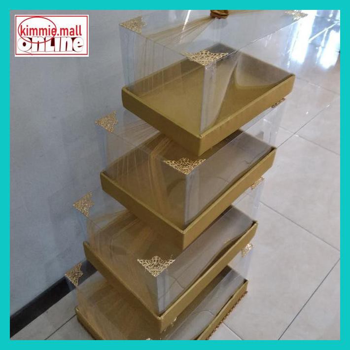 

W4Wt54- Kotak Hantaran Seserahan Mika Mute Emas + Tile, Isi 4 Kotak T7Rtu6-
