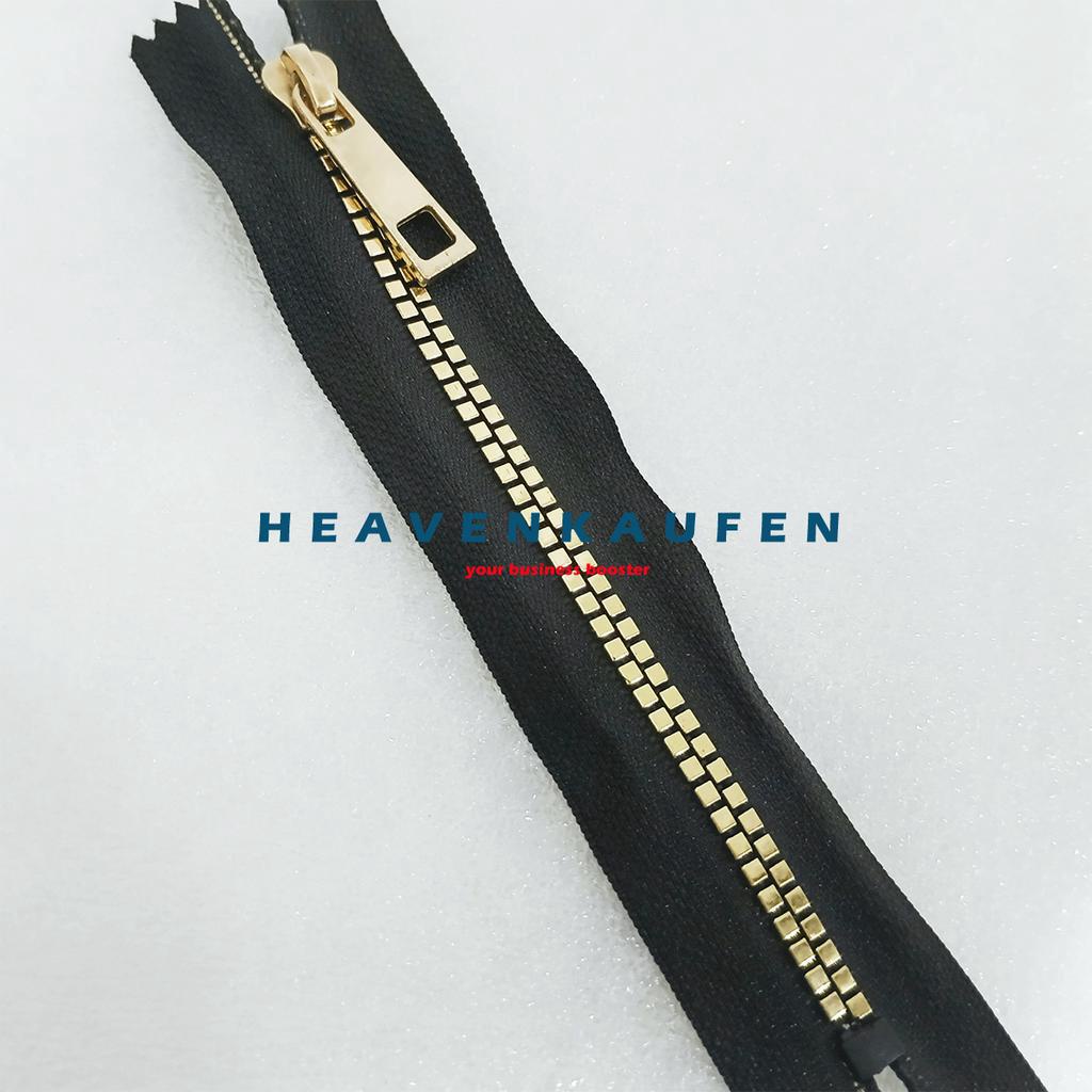 Resleting Zipper 15 cm Atau 6 inch Hitam - Gold Emas Vislon Variasi Kode DG