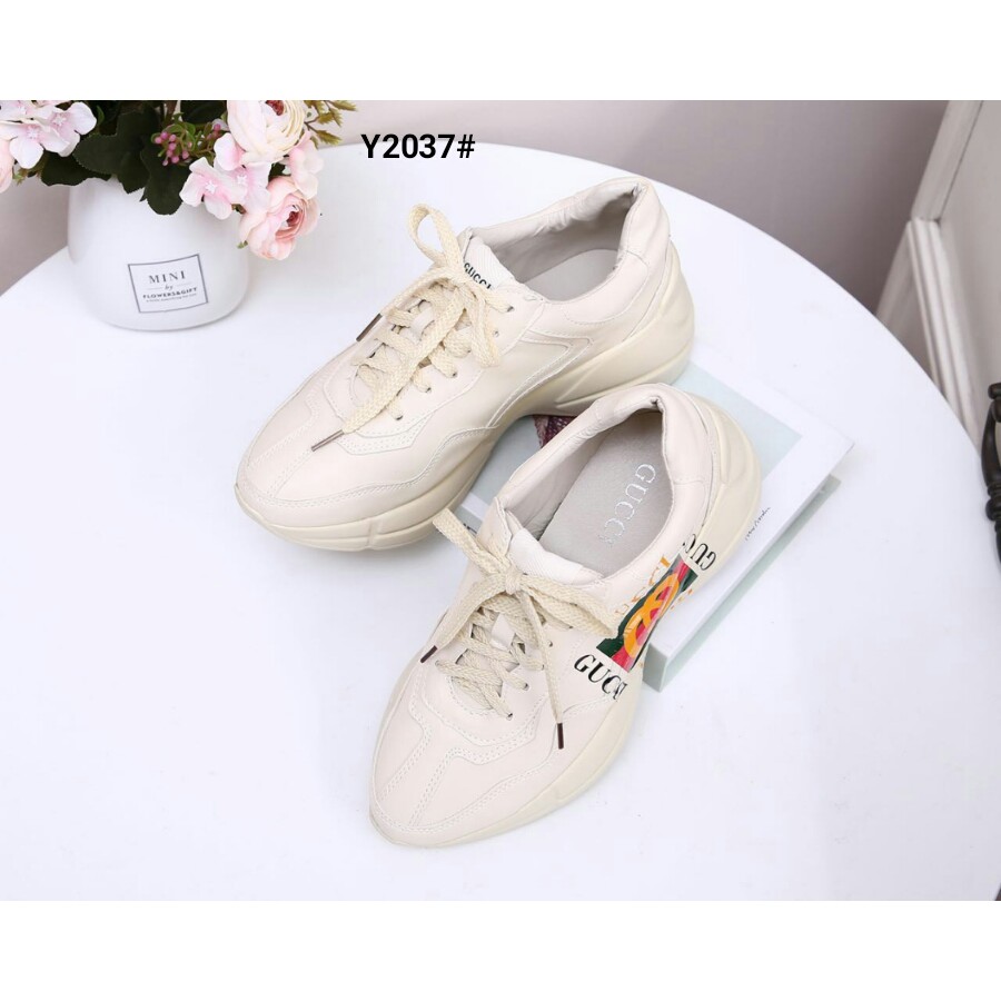 Gucci Rhyton Logo Leather Sneakers Shoes..... Kode Y2037# SL