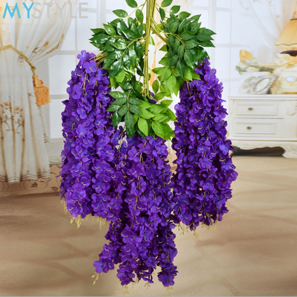 HAPPY TIME DAUN WISTERIA KECIL (1 PACK = 12 PCS / 1 PACK = 3 PCS) DAUN RAMBAT UNTUK DEKORASI HIASAN WEDDING