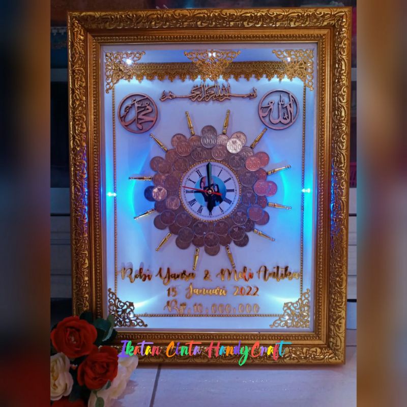 mahar nikah akrilik gold/ mahar nikah akrilik/ mahar pernikahan akrilik/mahar nikah unik