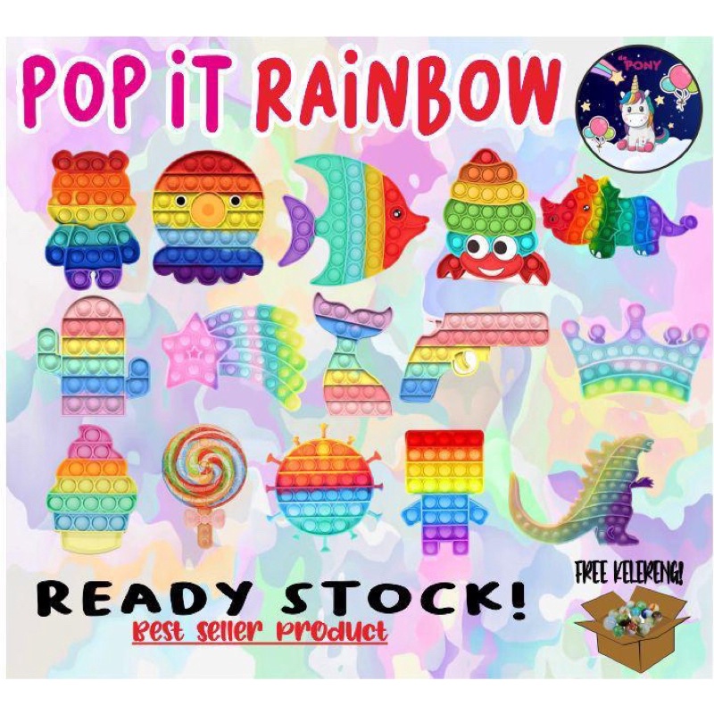 POP IT RAINBOW/pop it fidget/mainan viral tiktok/mainan kekinian