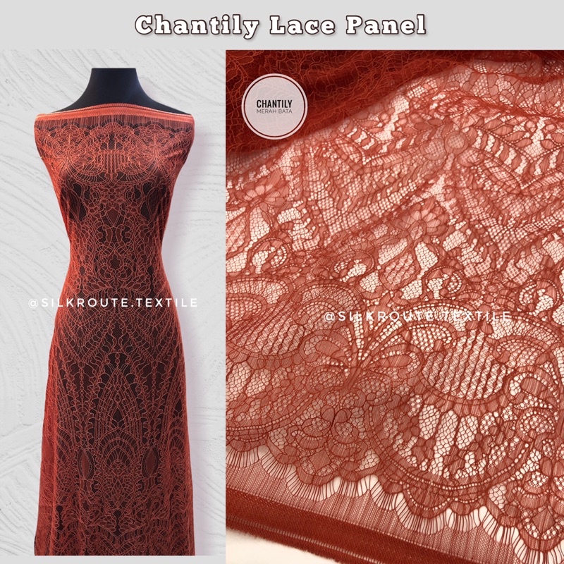 (TERMURAH) KAIN CHANTILY LACE PANEL /CHANTILY PANEL LACE