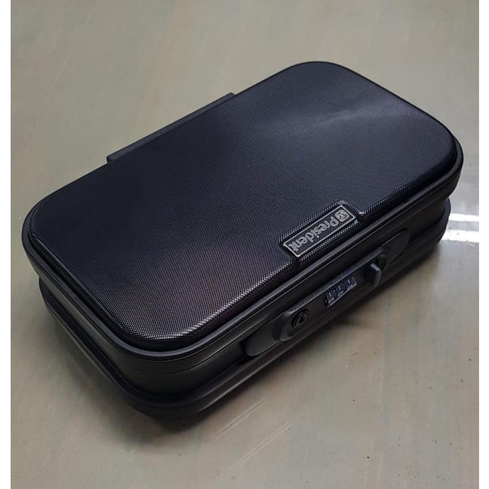 Koper Mini President Tas Black Kosmetik Make Up Save Box Brompton ORI