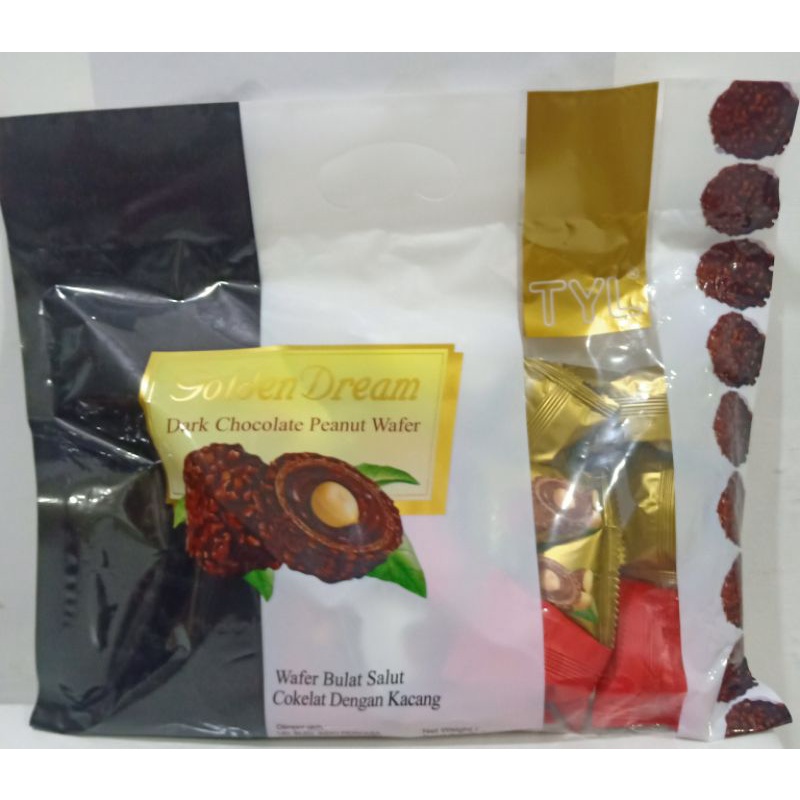 

DARK CHOCHOLATE PEANUT WAFER | WAFER BULAT DILAPISI COKELAT DARK & KRIM KACANG