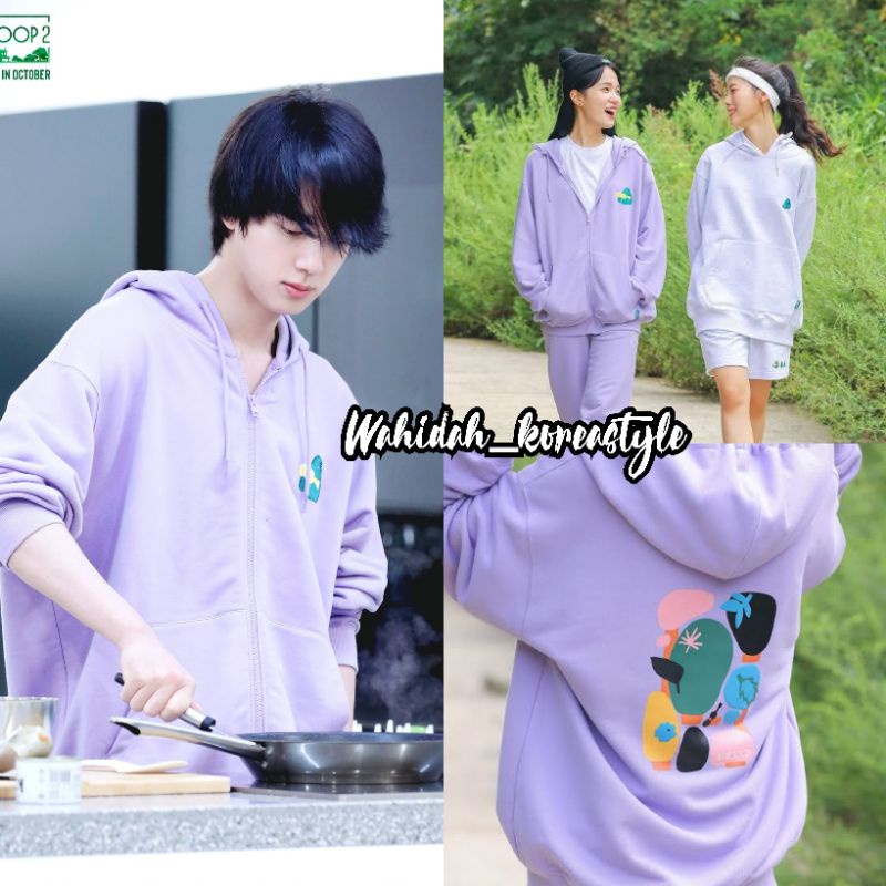Jaket Hoodie Zipper Kim Seokjin (Jin) BTS "In The Soop Merchandise 2" Baju Idol KPop Fashion