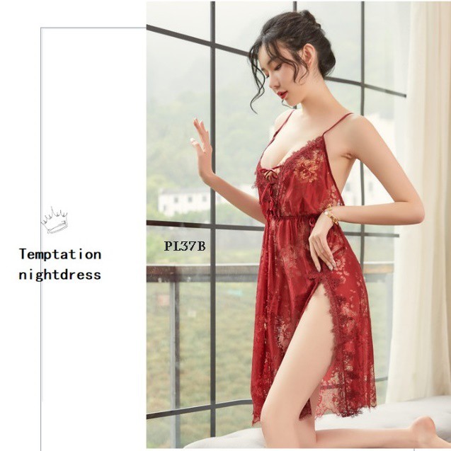 [PRODUK TERLARIS] BAJU TIDUR SEKSI LINGERIE SEXY SLEEPWEAR LACE MERAH PL37B