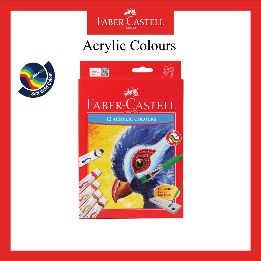 

Cat Acrylic Faber Castell / Ukuran 12 Mili / Set 12 Warna / Cat Akrilik / Free Kuas dan Pallet