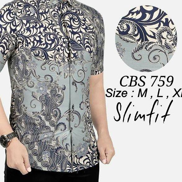 ➢ CBS 759 HEM KEMEJA BATIK PRIA SLIM FIT LENGAN PENDEK COLIN DION ➺