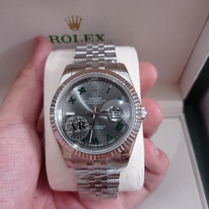 Harga Murah Jam Tangan Pria Rolex Datejust 41 Wimbledon Dial Steel Jubilee Unworn