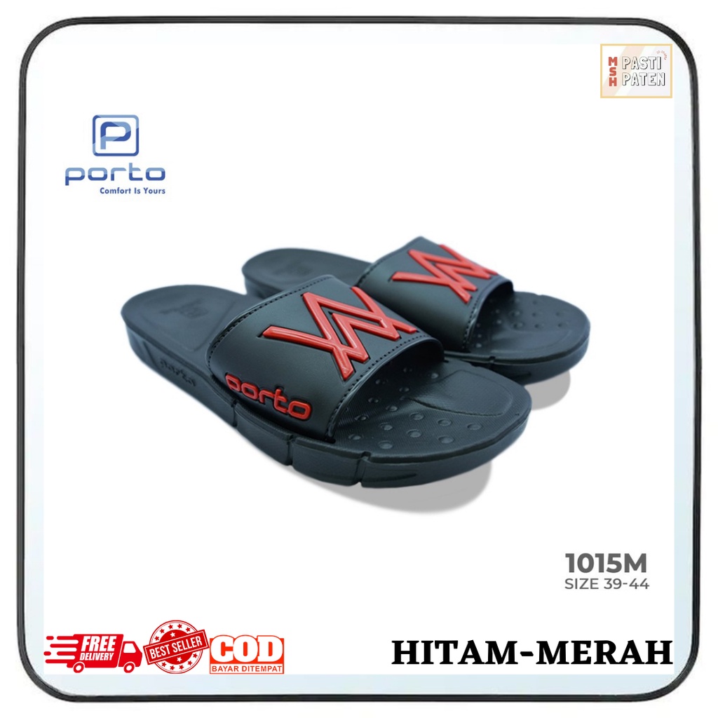 Sandal kasual pria model selop terbaru ori porto 1015m ukuran 39-44 bisa cod