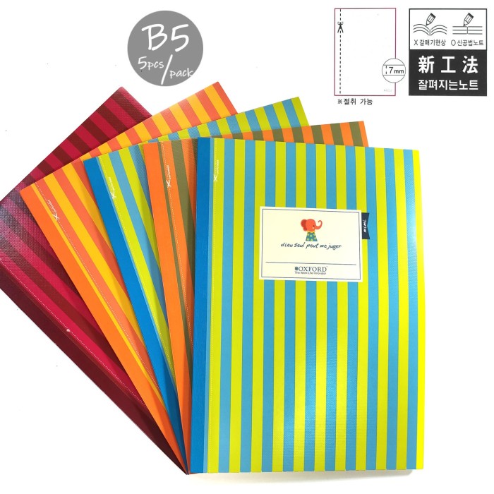 

Oxford AGN10315 Mimi Petit Amour B5 Pak isi 5 Buku 30 Lembar 7mm