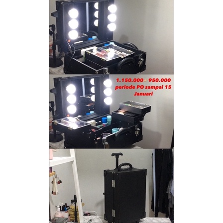 Beauty Case Koper Lampu 6 Tutup AKRILIK / Box Make up MUA