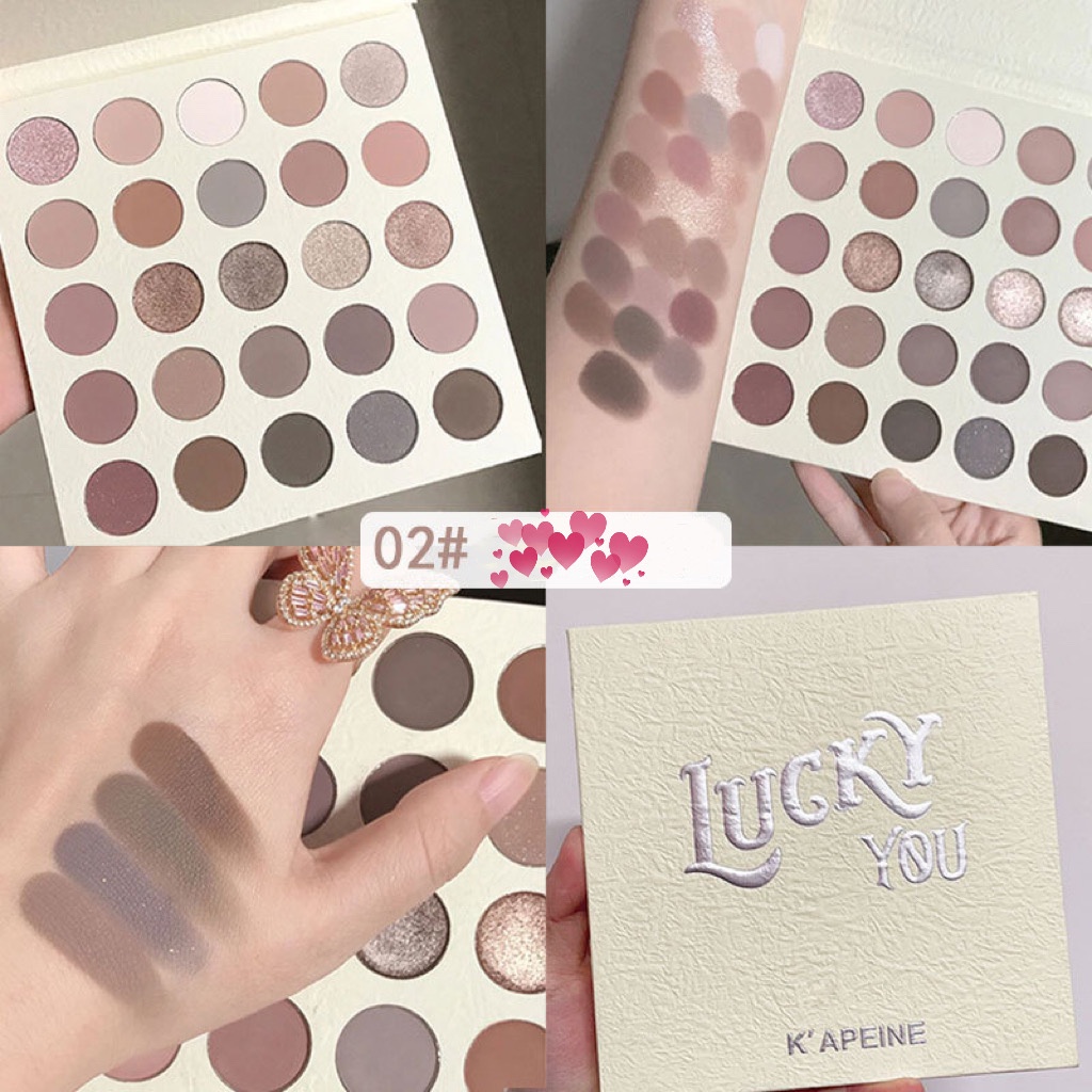 Amy'sDiary Eyeshadow Lucky You Pallete 25 Warna Shimmering and Matte Natural Colors