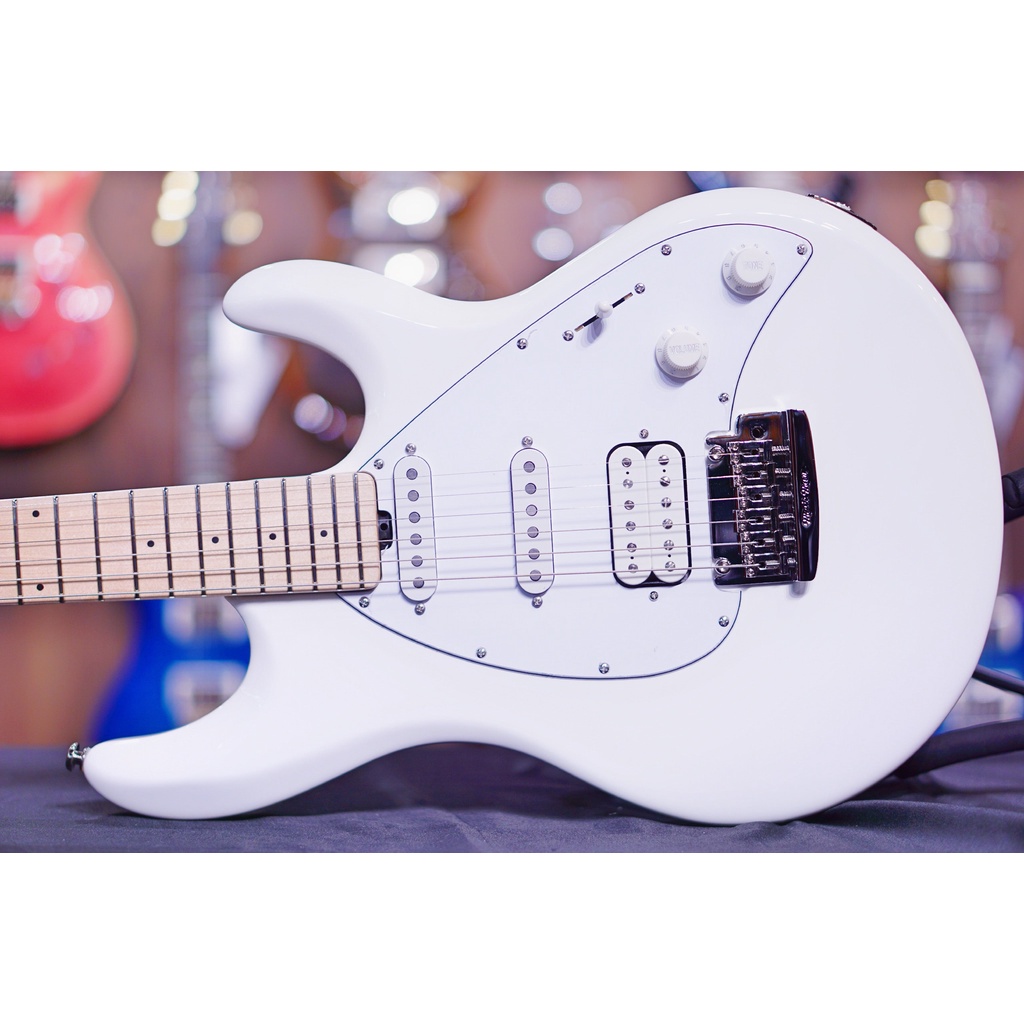 Ernie Ball Music Man Silhouette Special HSS Trem - White - Maple Matching Headstock - White G99056