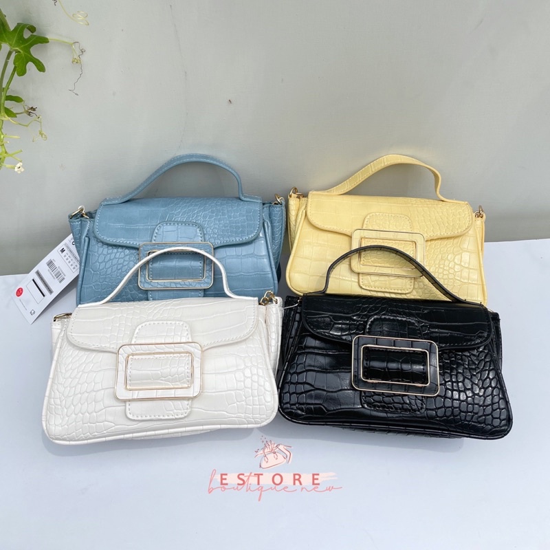 New ZR Croco Top Handle Bag