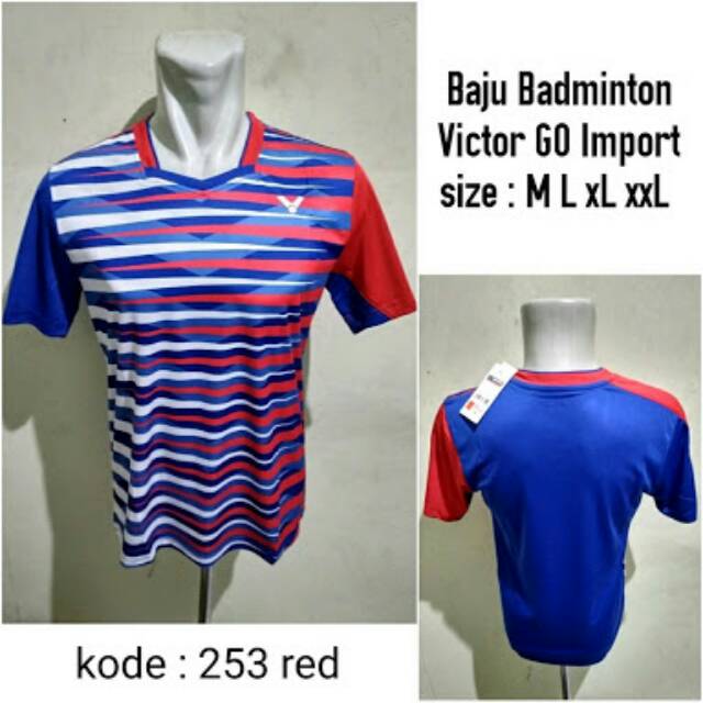 Kaos / Baju Badminton VICTOR TIMNAS KOREA GRADE ORI IMPORT RED / MERAH DAN GREEN / HIJAU