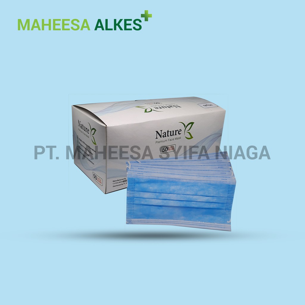 Masker Hijab Nature Medis 3 Lapis Headloop Surgical Face Mask