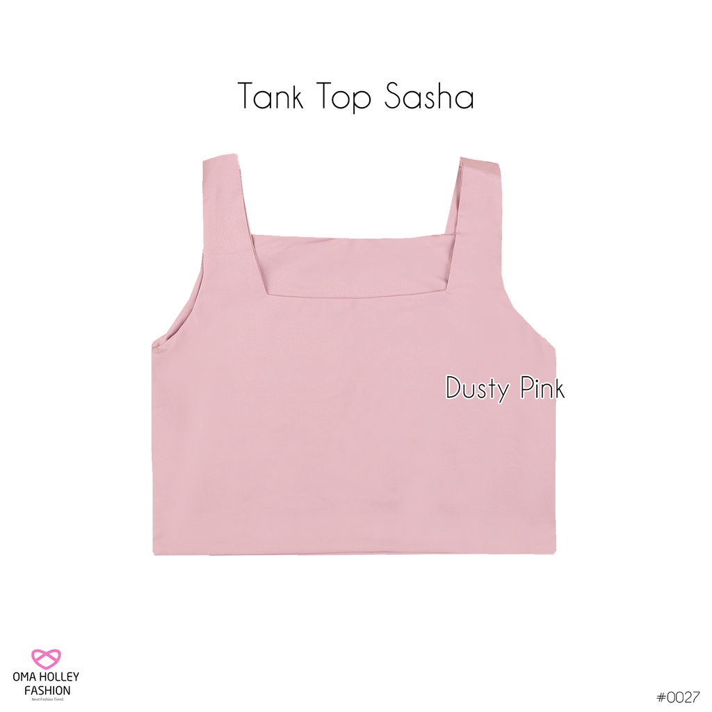 (COD) OH Fashion Tanktop Sasha Korea Bahu Lebar Wanita #0027 (Part 1)-Pink Dusty