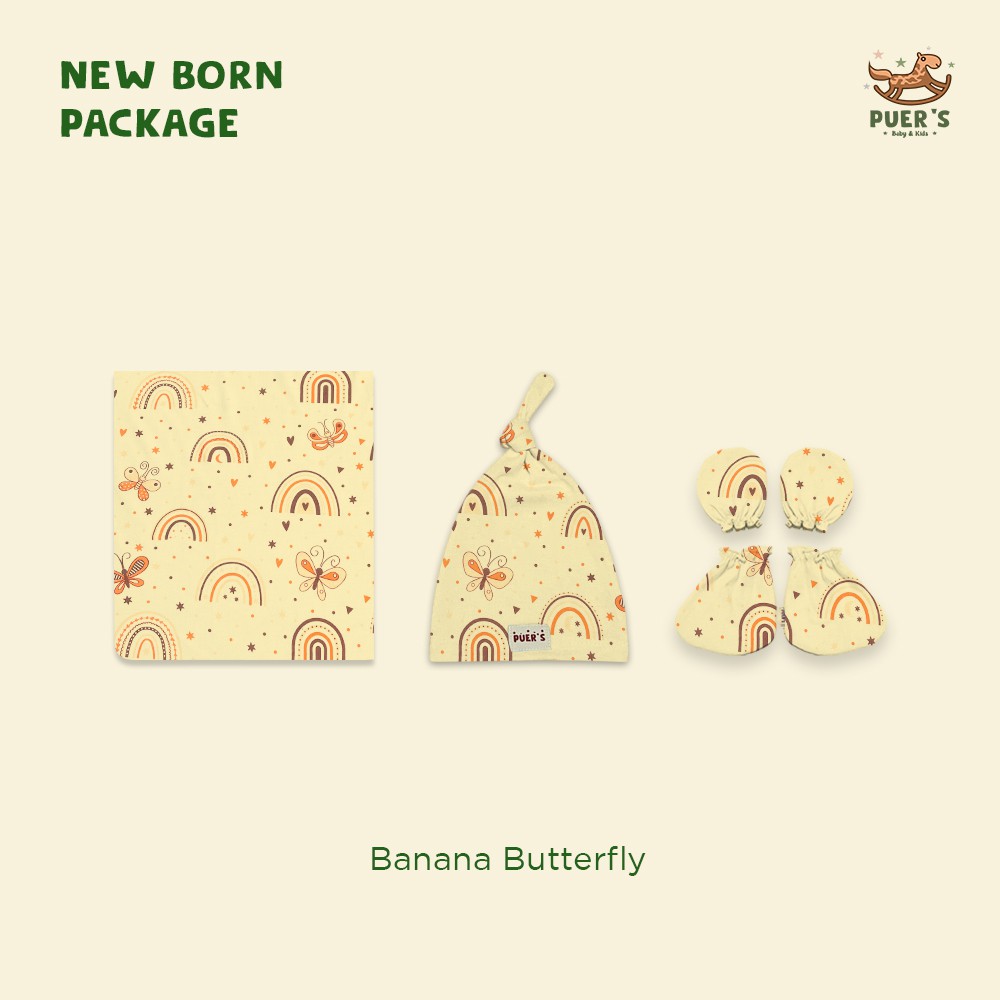 NEWBORN PACKAGE (SWADDLE SET) BANANA BUTTERFLY